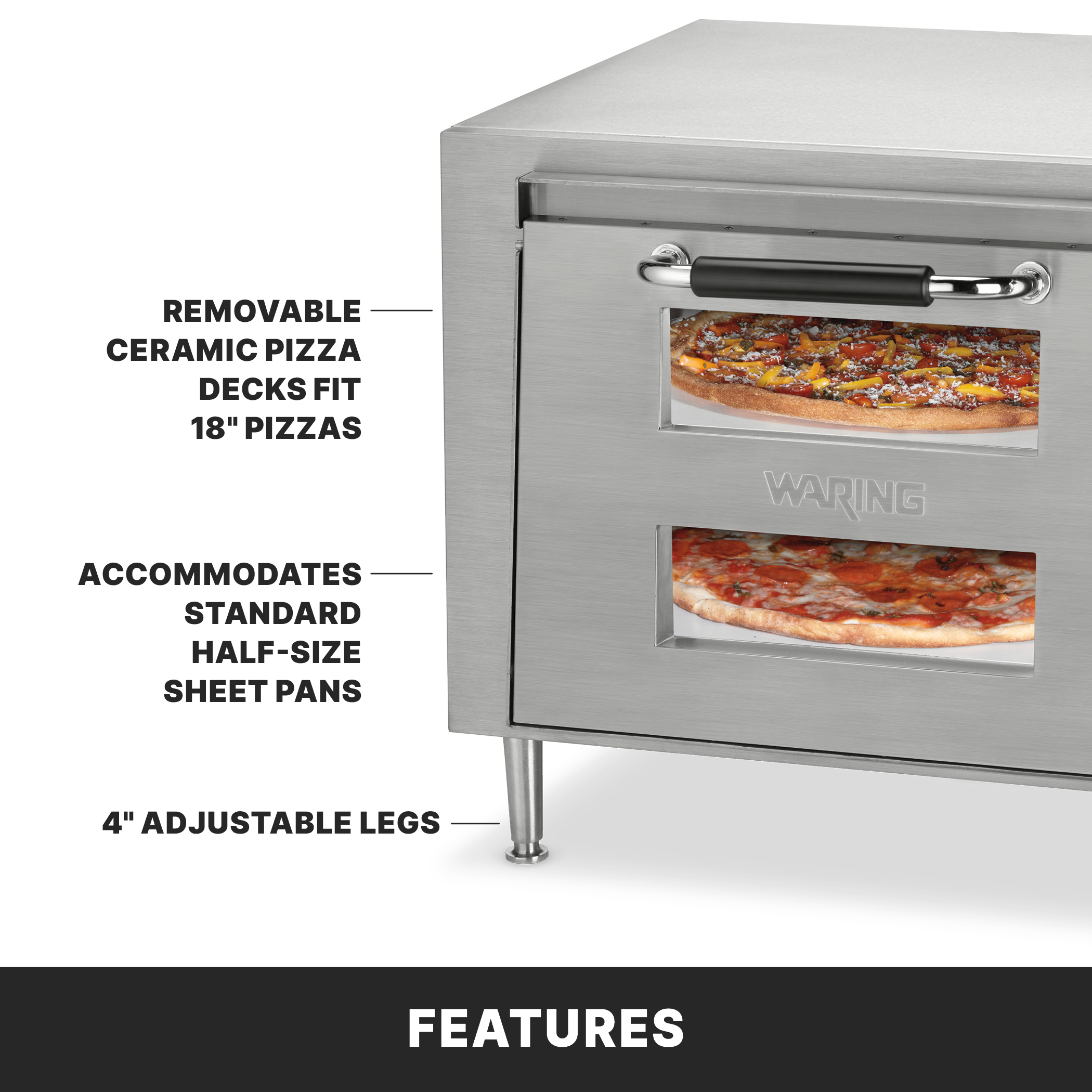 18" Double-Deck Pizza Oven, Single Chamber